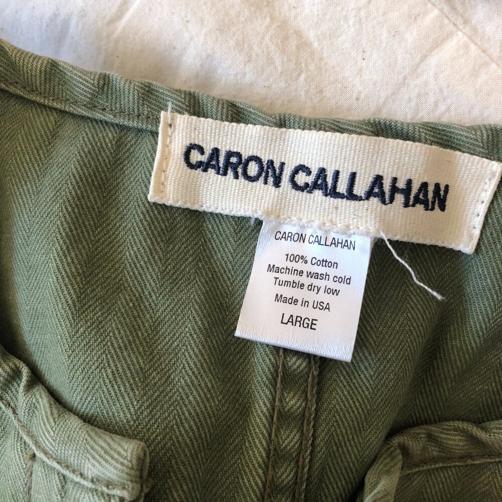 Caron Callahan Japanese Twill Green Jumpsuit
